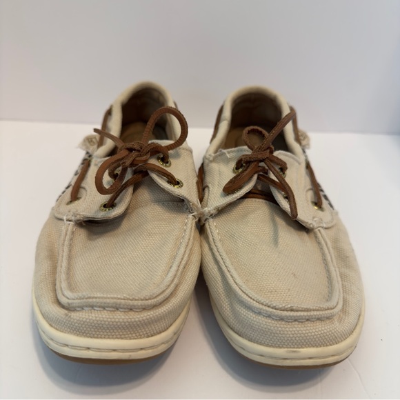 Sperry Women's Tan Leopard Boat Shoes - Picture 2 of 16